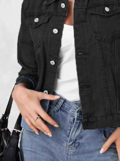 Button Up Long Sleeve Denim Jacket