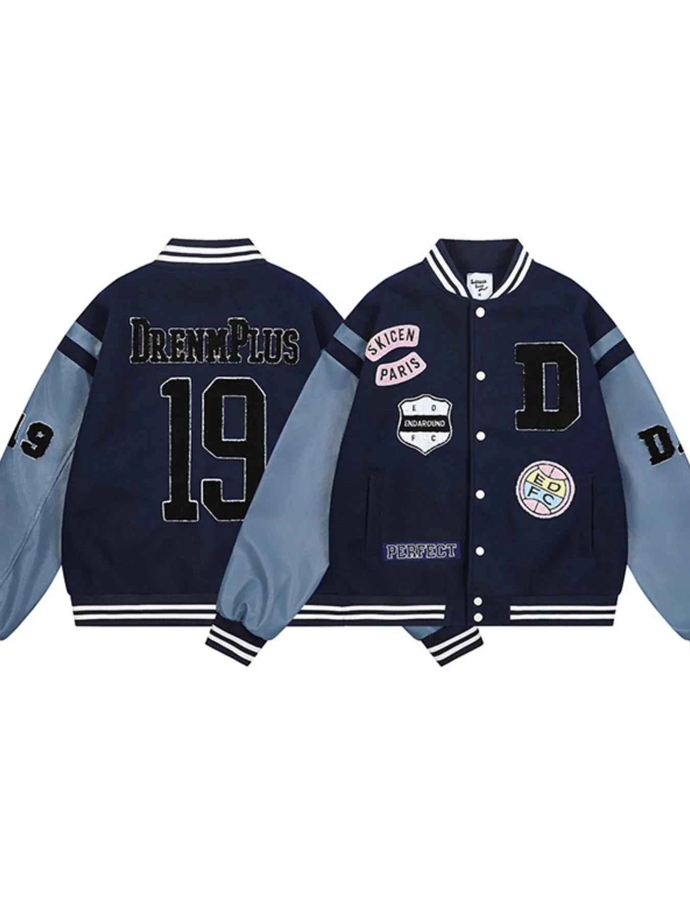 Men's Baseball Bomber Jacket with Patches