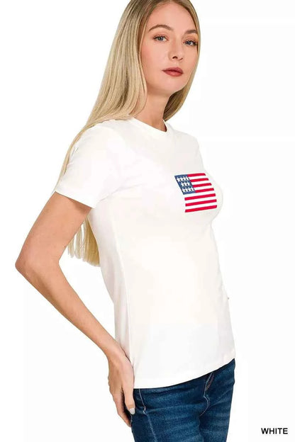 Zenana American Flag Tee