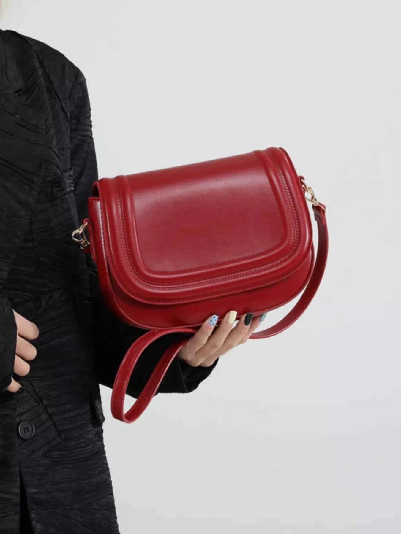 Elegant PU Leather Saddle Crossbody Bag