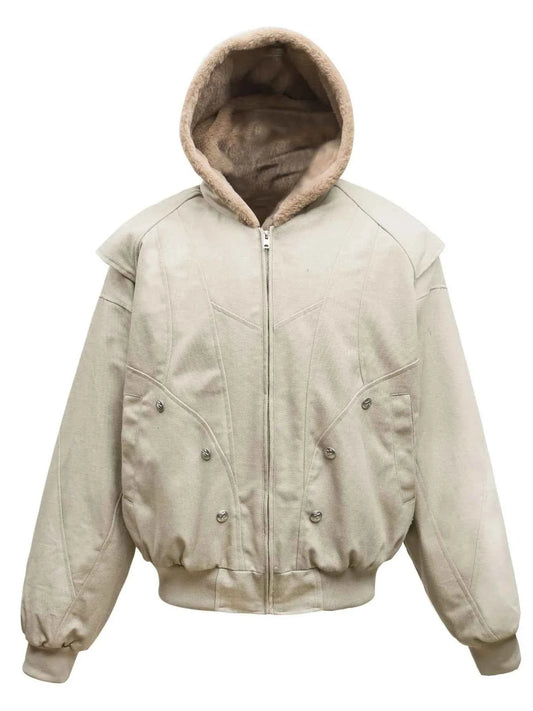 Men's Sherpa Lined Hooded Bomber Jacket
