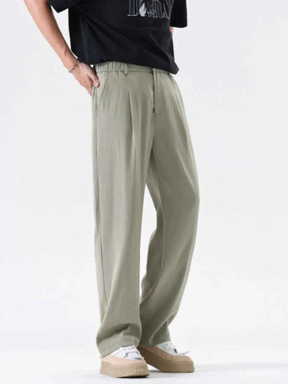 Men's Full Size Relaxed Fit Wide Leg Casual Pants Plus Size