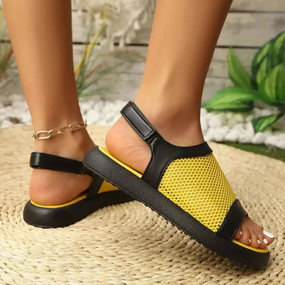 Mesh Open Toe Platform Sandals