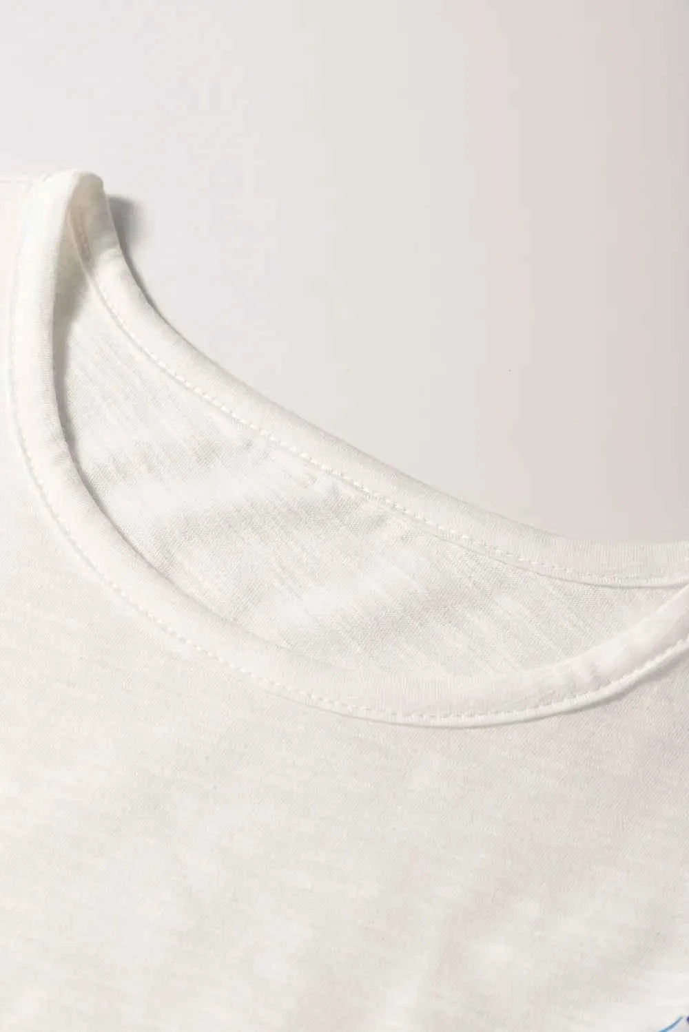 Round Neck Printed Ruffled Cap Sleeve Blouse