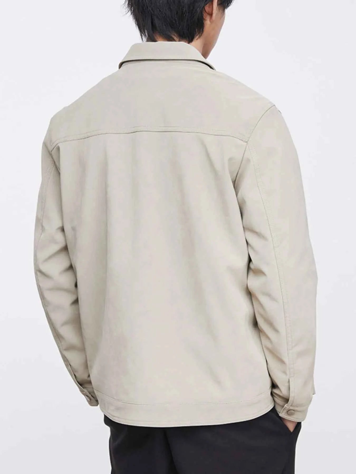 Men's Plus Size Button Up Long Sleeve Jacket