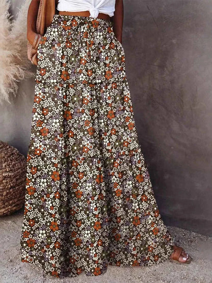 Floral Print Maxi Skirt