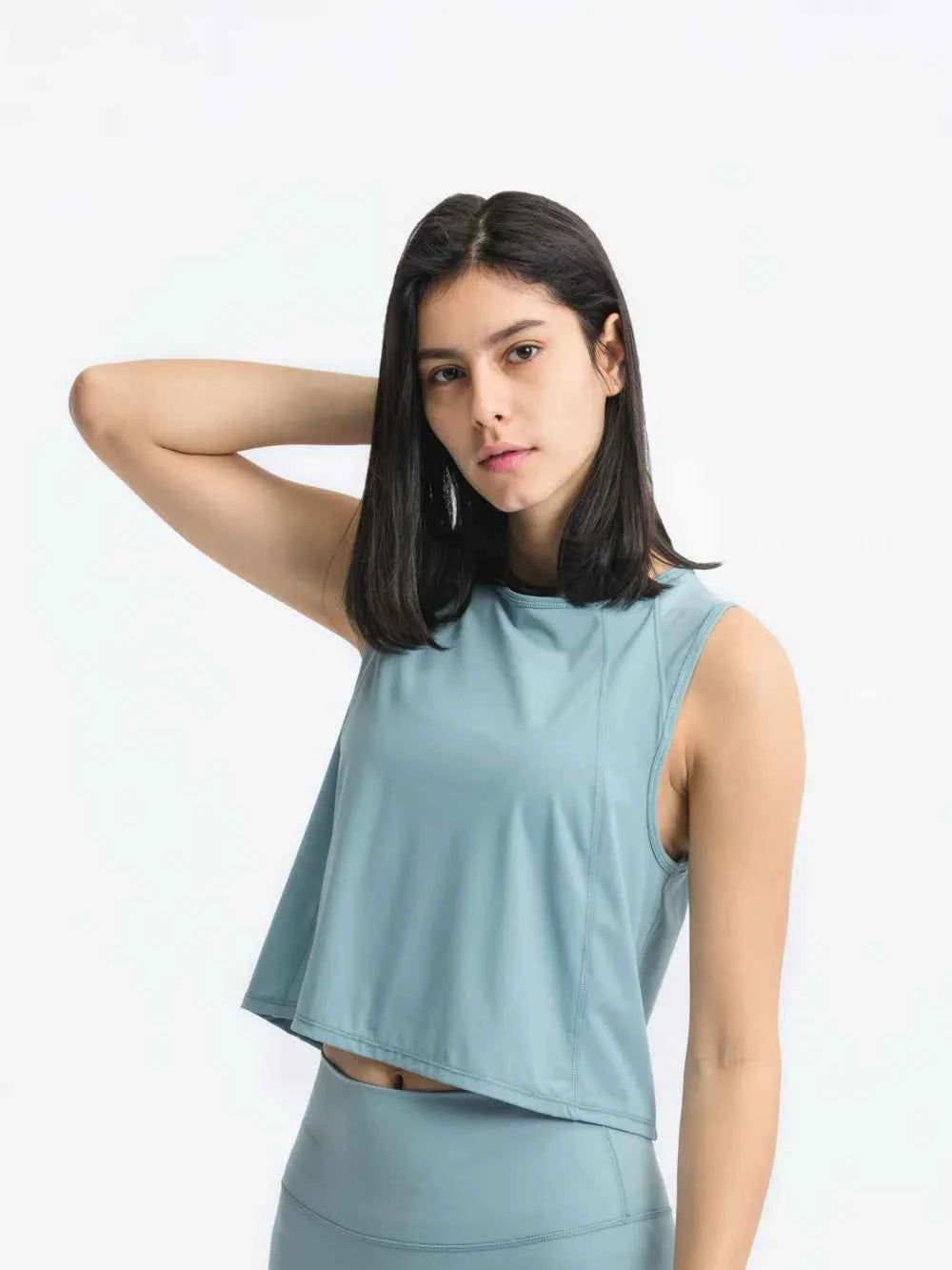 Millennia Round Neck Cropped Active Tank