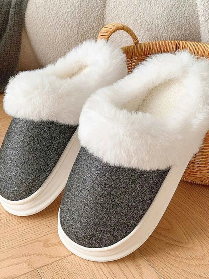 Faux Fur Lined Winter Slippers