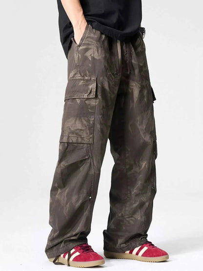 Men's Full Size Wide Leg Cargo Pants Plus Size