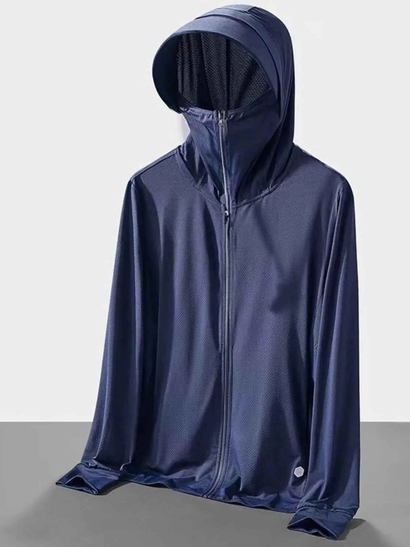 Men's Plus Size Hooded Performance Jacket with Face Shield