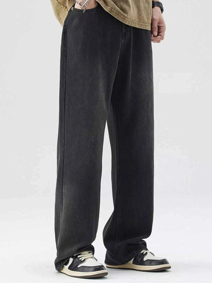 Men's Washed Wide Leg Pants