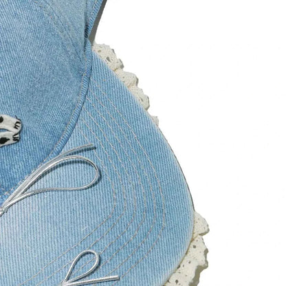 Dog Bow Adjustable Baseball Cap