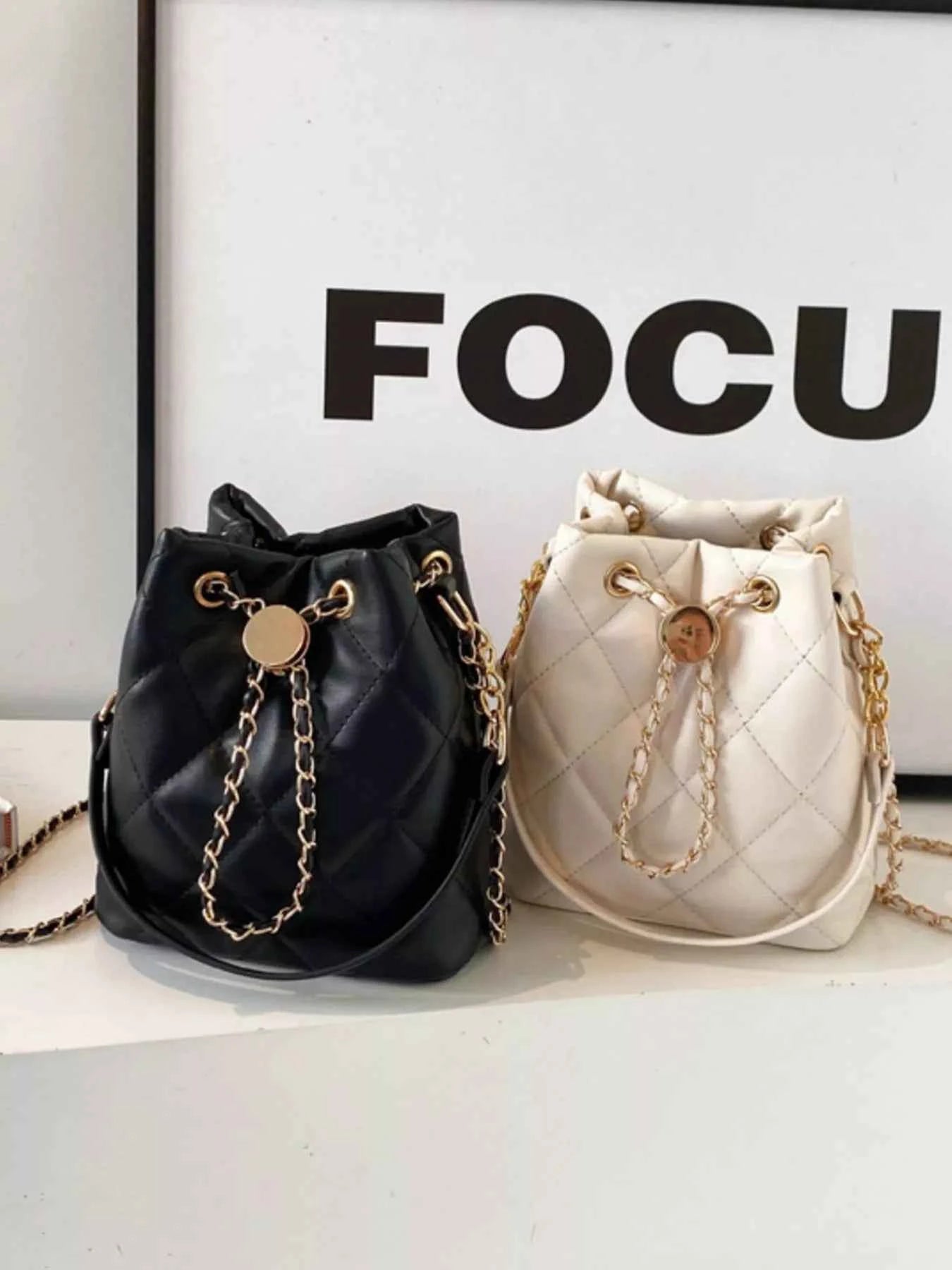 Bucket Crossbody Bag with Chain