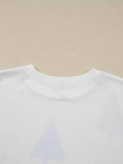 Christmas Tree Round Neck Top and Shorts Set