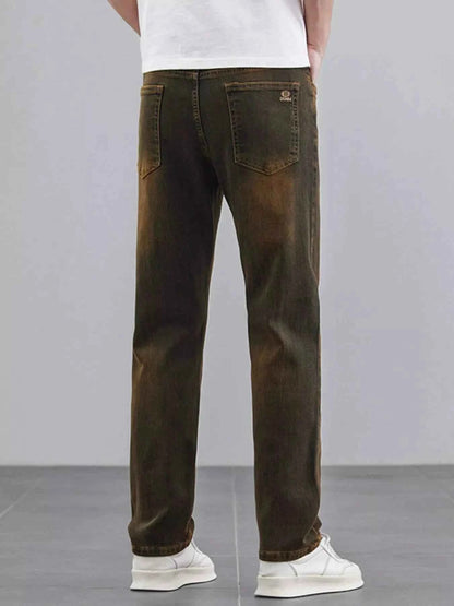 Men's Washed Straight Leg Fit Jeans
