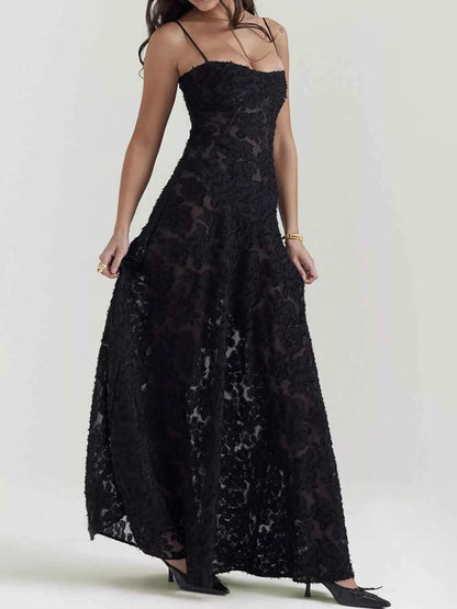 Lace Spaghetti Strap Maxi Dress