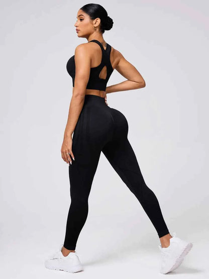 Round Neck Wide Strap Tank and Leggings Active Set