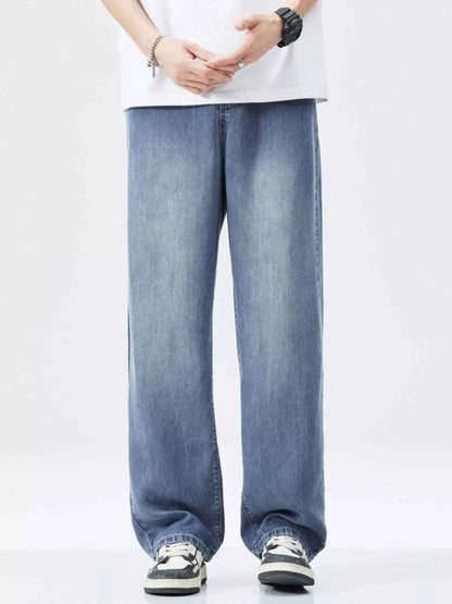 Men's Relaxed Fit Wide Leg Vintage Wash Jeans