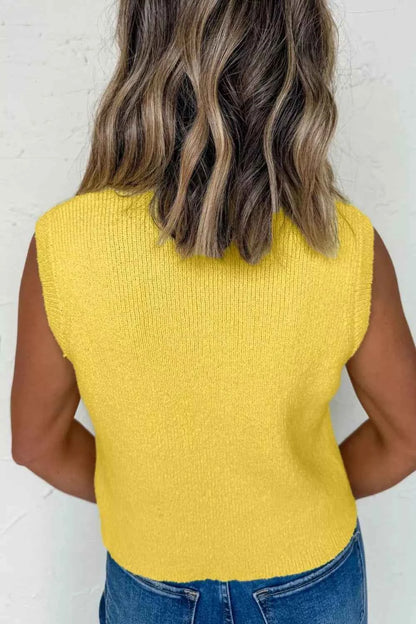 Button-Down Knit Sweater Vest