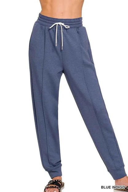 Zenana Drawstring Scuba Sweatpants with Pockets