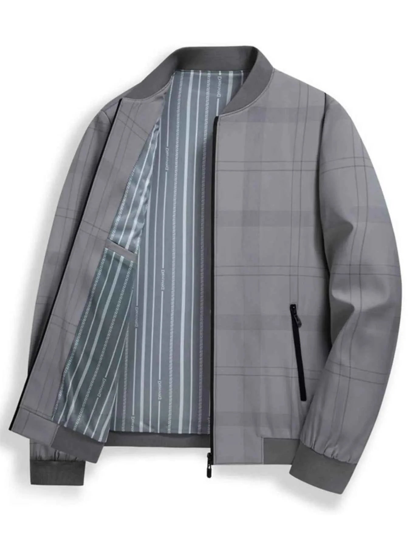 Men's Plus Size Zip Up Long Sleeve Jacket