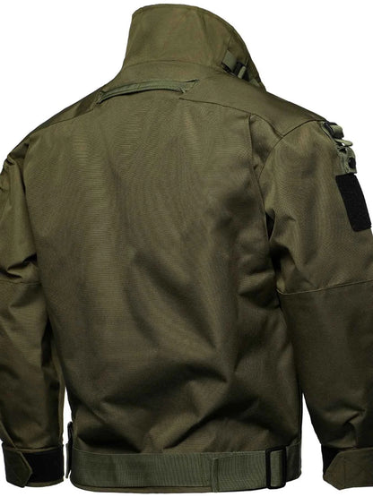 Men's Full Size Multi Buckle Water-Resistant Jacket Plus Size