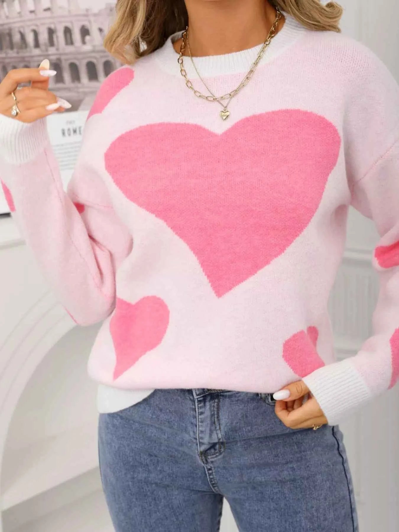 Valentine's Day Heart Crew Neck Sweater