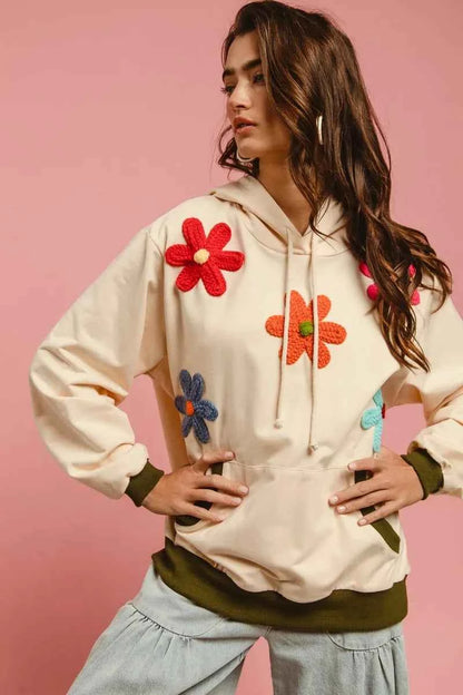 BiBi Patched Hoodie Top