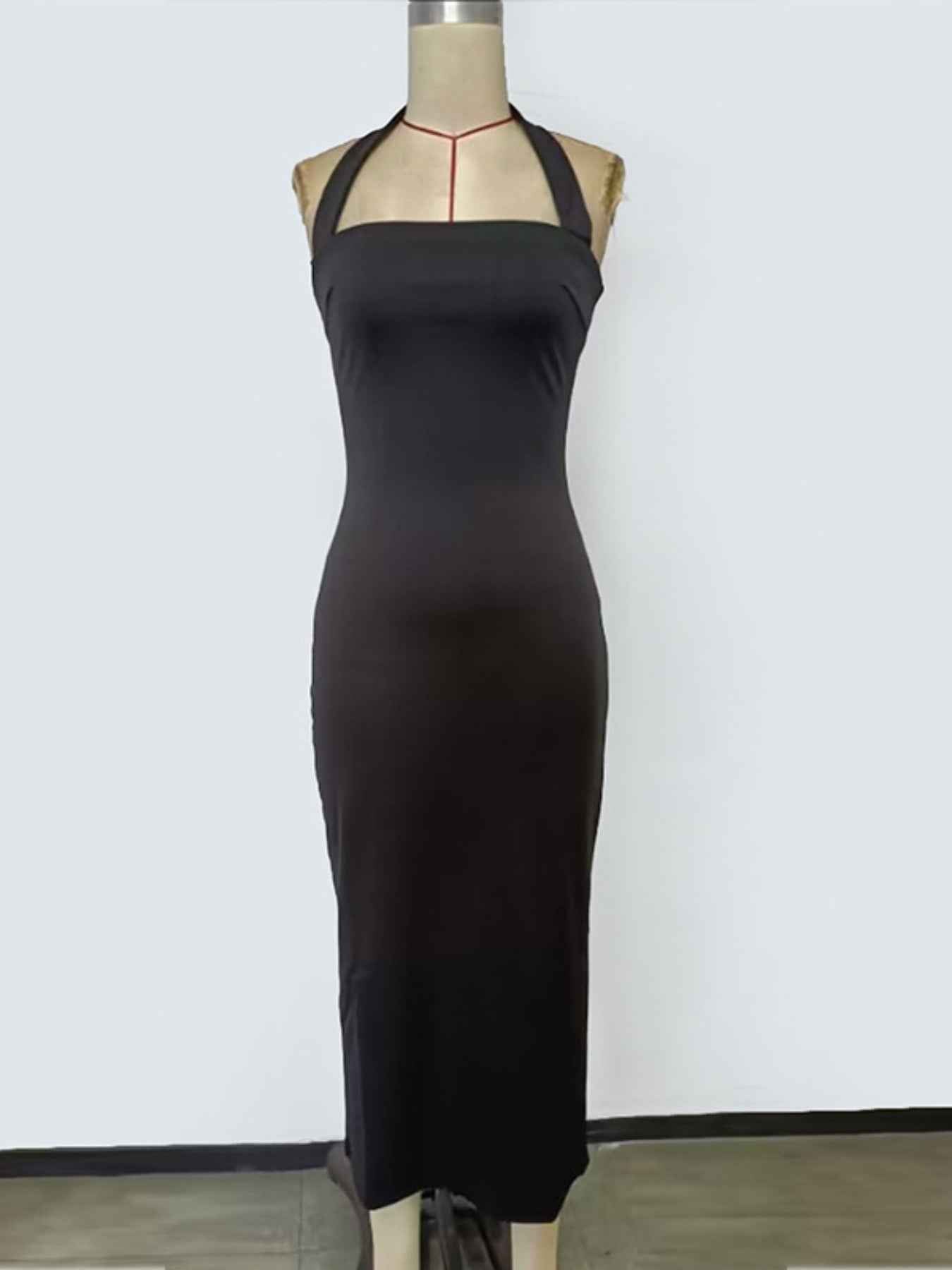 Halter Neck Bodycon Midi Dress