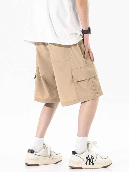 Men's Plus Size Cargo Drawstring Shorts
