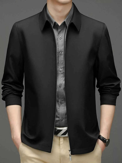 Men's Plus Size Zip Up Long Sleeve Jacket