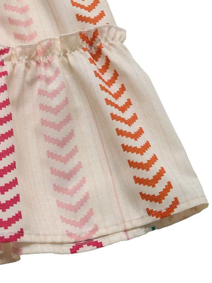 Frill Printed Maxi Skirt