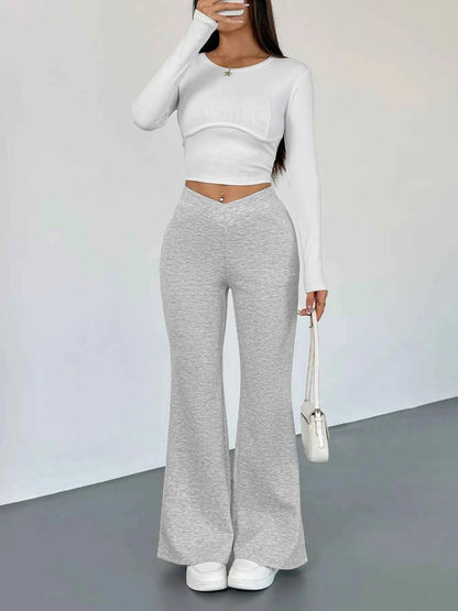 High Waisted Flare Leg Pants