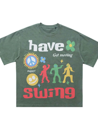 Men's Graphic Round Neck Oversized T-Shirt