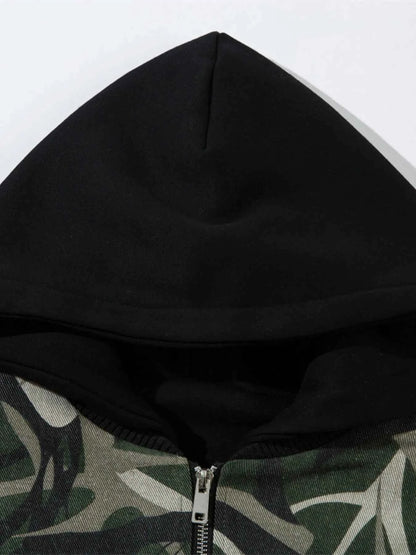 Men's Printed Zip Up Long Sleeve Jacket