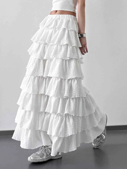 Ruffle Layered Maxi Skirt