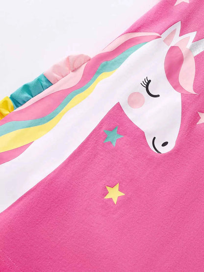 Children's Unicorn Graphic Short Sleeve Dress