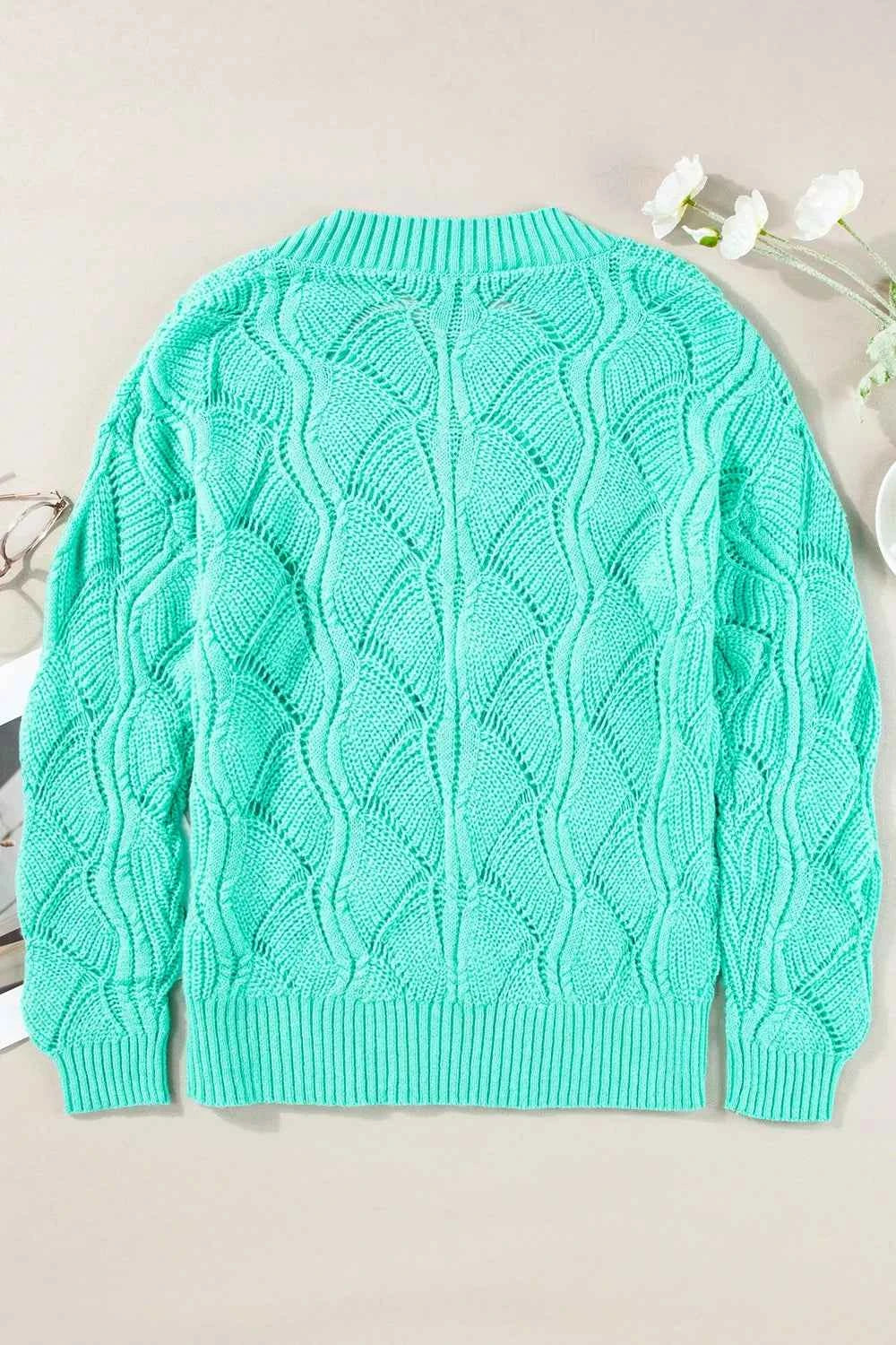 Elegant Texture V-Neck Knit Top