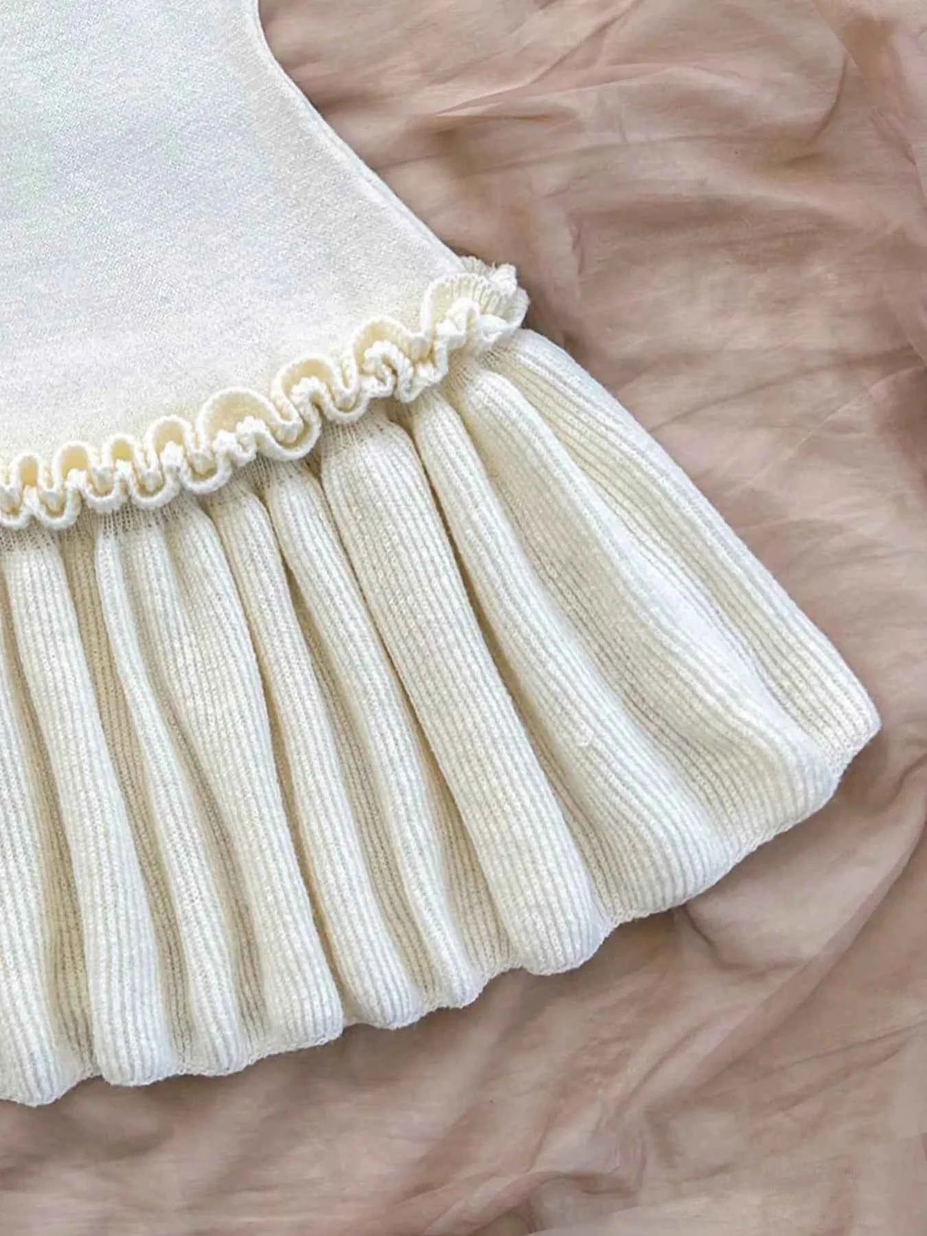 Halter Neck Ruffle Hem Knit Sweater Dress