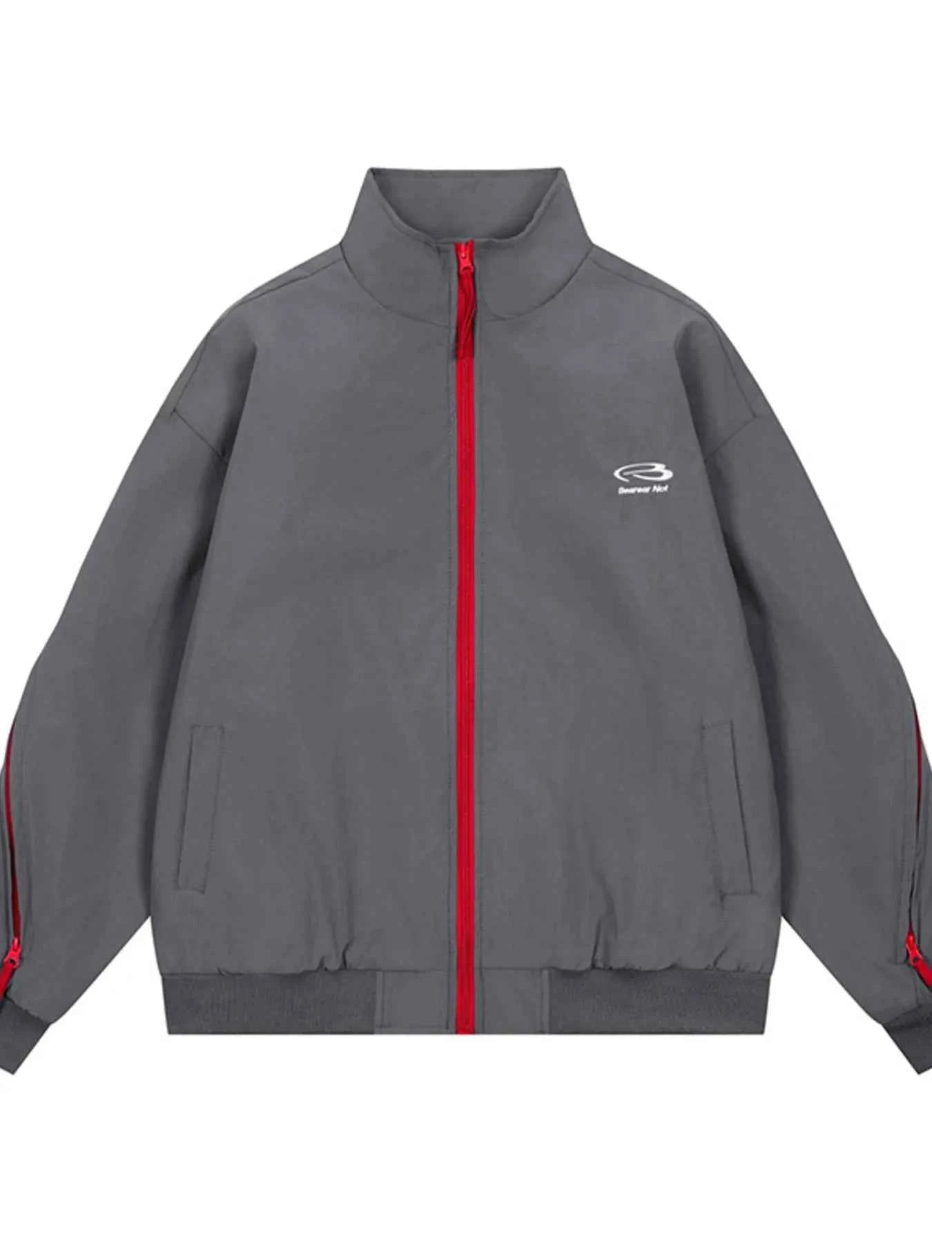 Men's Striped Zip Up Long Sleeve Jacket