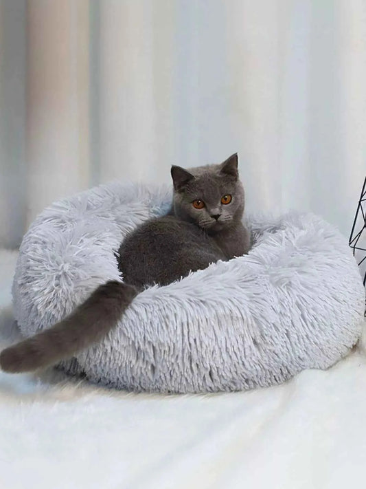 Fluffy Plush Donut Pet Nest