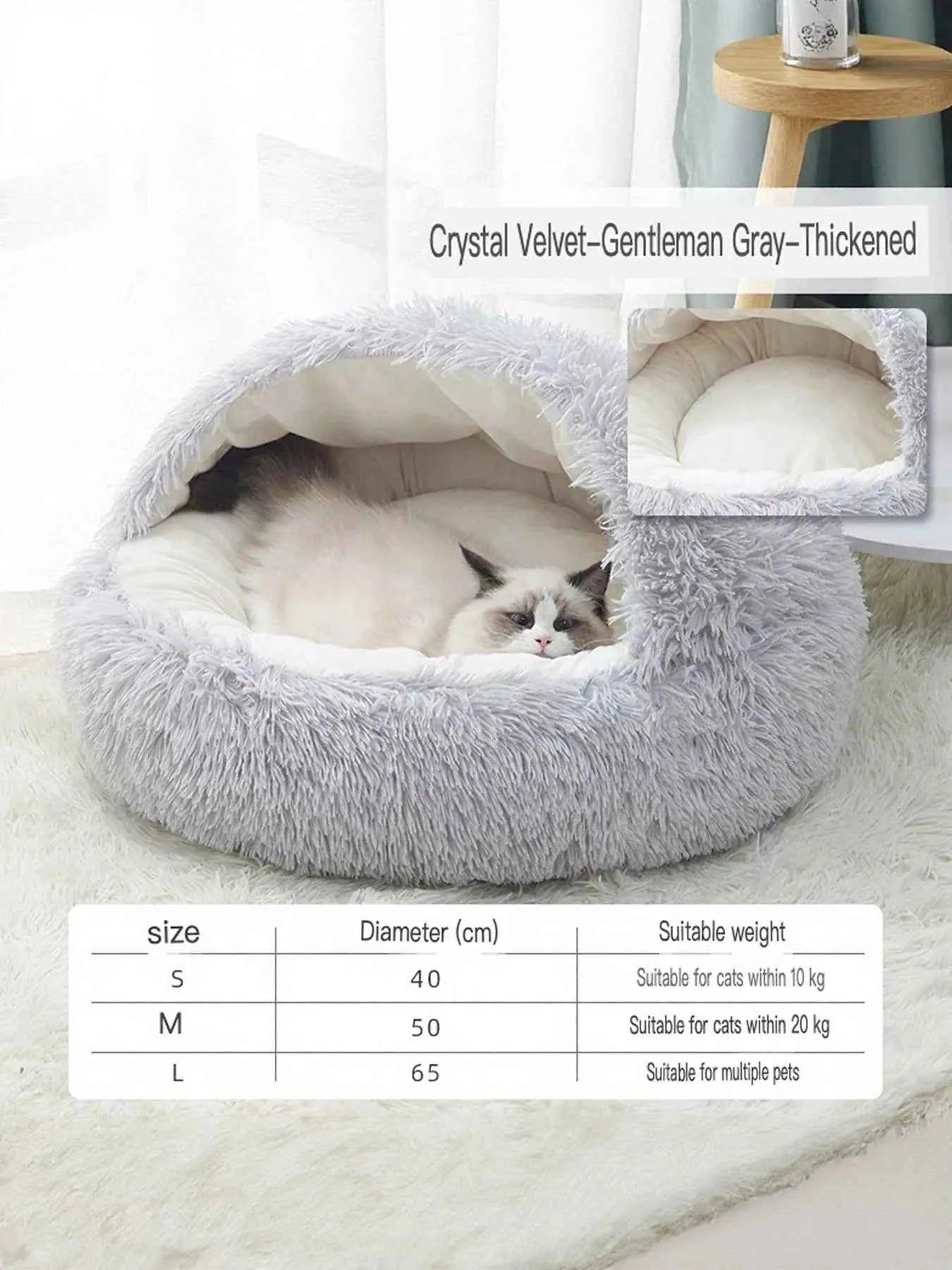 Round Plush Calming Pet Nest