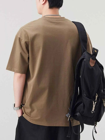 Men's Plus Size Letter Round Neck Short Sleeve T-Shirt