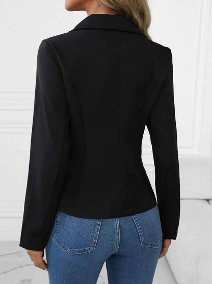Single Button Slim Long Sleeve Blazer