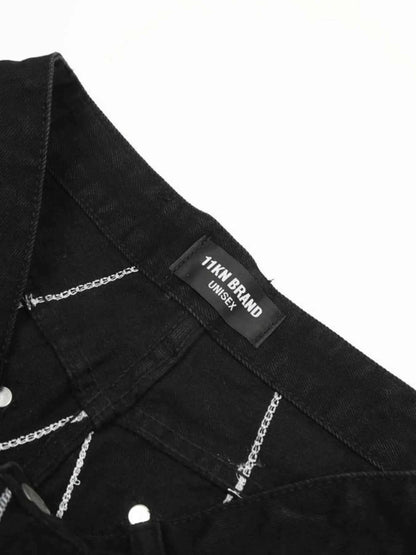 Men's Spider Web Embroidered Flared Jeans