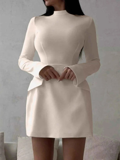 Mock Neck Long Sleeve Bodycon Dress