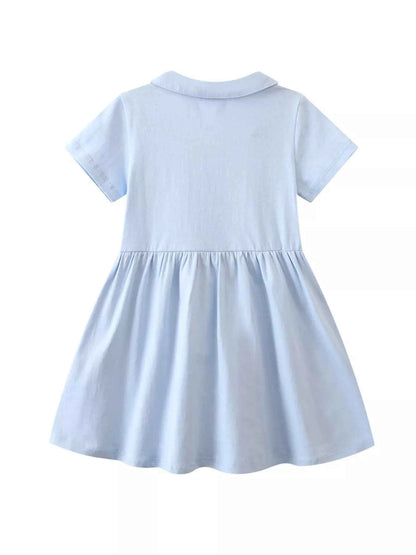 Children's Butterfly Floral Peter Pan Collar Dress
