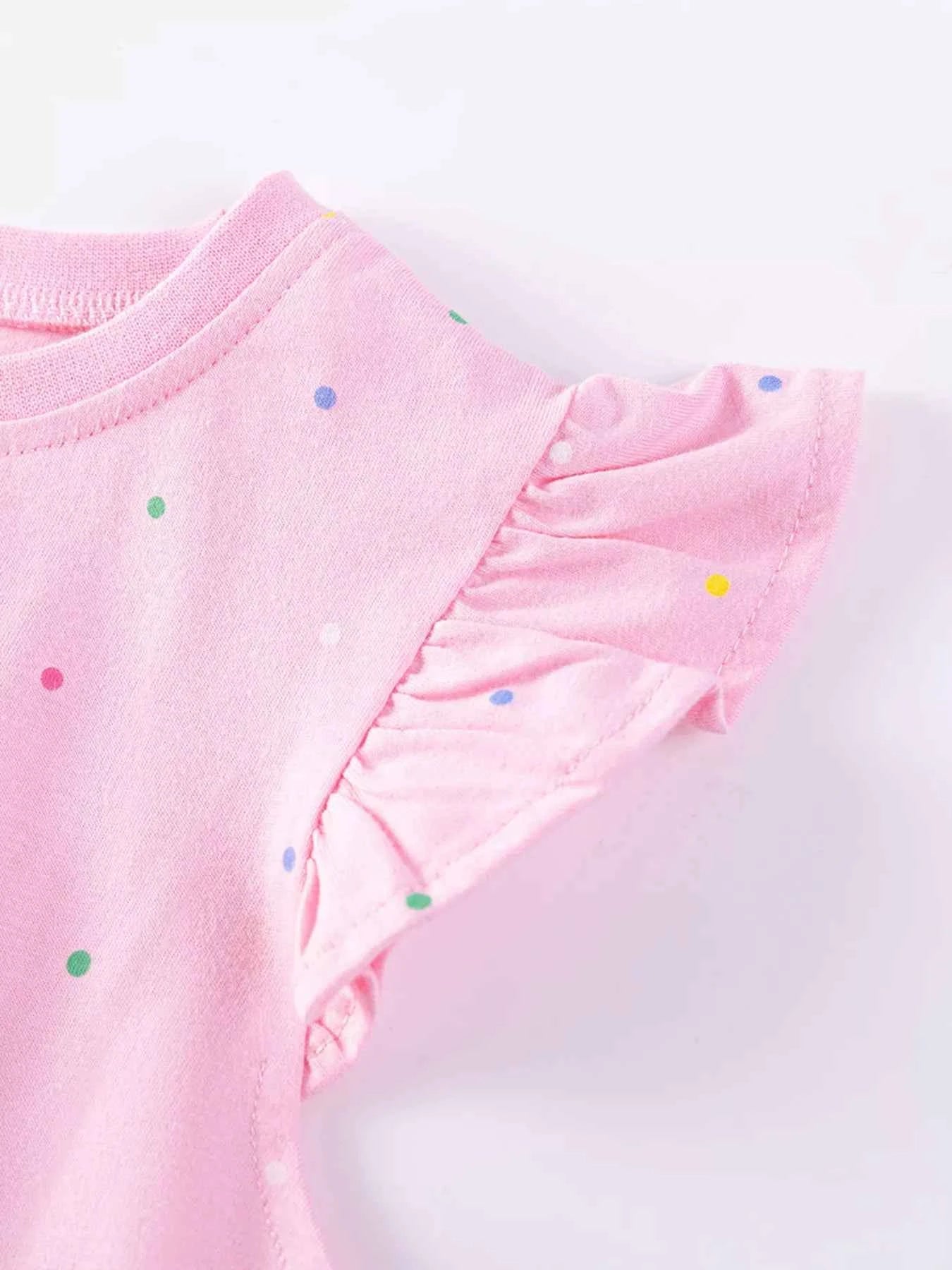 Children's Unicorn Ruffle Sleeve Tulle Dress