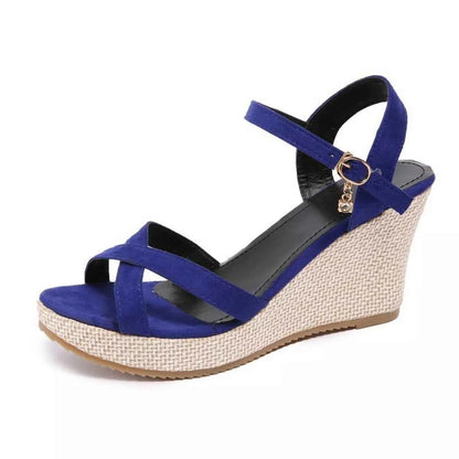 Crisscross Open Toe Wedge Sandals