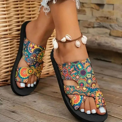Bohemian Patterned Cutout Sandals